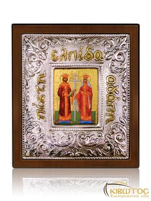 Εικόνα Ασημένια Άγιοι Κωνσταντίνος και Ελένη 10x9cm