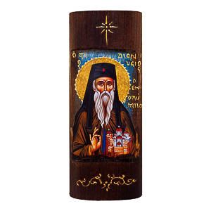 εικόνα άγιος Διονύσιος Ολύμπου εκκλησιαστικά είδη Ξύλινη Χειροποίητη Χρυσή Γραφή 23,5x9,5