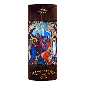 εικόνα έγερση Λαζάρου εκκλησιαστικά είδη Ξύλινη Χειροποίητη Χρυσή Γραφή 23,5x9,5