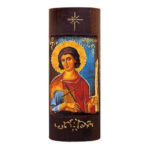 εικόνα άγιος Φανούριος εκκλησιαστικά είδη Ξύλινη Χειροποίητη Χρυσή Γραφή 23,5x9,5 