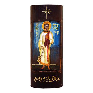 εικόνα άγιος Στέφανος εκκλησιαστικά είδη Ξύλινη Χειροποίητη Χρυσή Γραφή 23,5x9,5