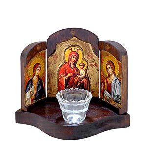 Εικόνα Καντήλι Τρίπτυχο Παναγία Γοργοεπήκοος