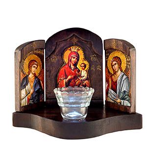 Εικόνα Καντήλι Τρίπτυχο Παναγία Γοργοεπήκοος
