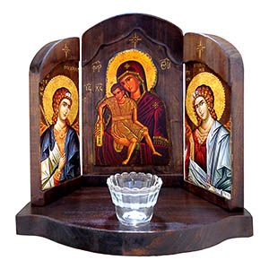 Εικόνα Καντήλι Τρίπτυχο Παναγία Άξιον Εστί