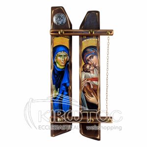 Εικόνα Αγία Ελισάβετ - Παναγία Γλυκοφιλούσα Διπλή Παράσταση