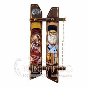 Εικόνα Άγιος Νεκτάριος - Παναγία Ελεούσα Διπλή Παράσταση