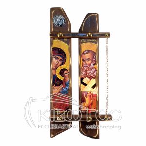 Εικόνα Άγιος Αθανάσιος - Παναγία Αμόλυντος Διπλή Παράσταση