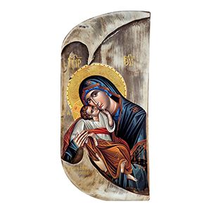 Εικόνα Παναγία Γλυκοφιλούσα Σχέδιο Φύλλο 38x18cm
