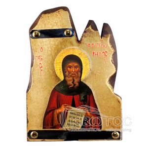 Εικόνα Άγιος Αντώνιος Χρυσοβαμμένη Ξυλόγλυπτη