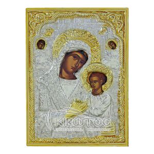 Εικόνα Παναγία Αγγέλων Επιμεταλλωμένη σε Ξύλο Μικρή