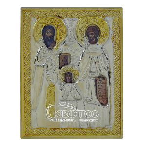 Εικόνα Άγιος Ραφαήλ Επιμεταλλωμένη σε Μαύρο Ξύλο