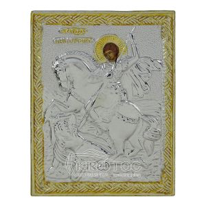 Εικόνα Άγιος Δημήτριος Επιμεταλλωμένη σε Μαύρο Ξύλο