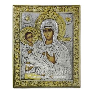Εικόνα Παναγία Τριχερούσα Επιμεταλλωμένη Δίχρωμη