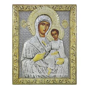 Εικόνα Παναγία Οδηγήτρια Επιμεταλλωμένη Δίχρωμη Βελούδο