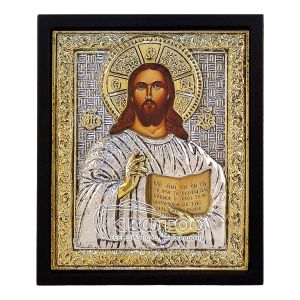 Εικόνα Ιησούς Χριστός Επιμεταλλωμένη σε Ξύλο