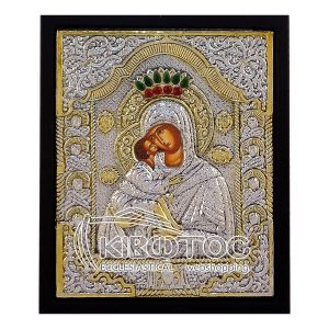 Εικόνα Επιμεταλλωμένη σε Ξύλο Παναγία Γλυκοφιλούσα 