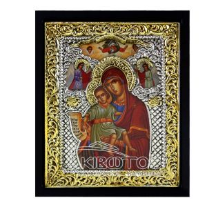 Εικόνα Παναγία Άξιον Εστί Επιμεταλλωμένη σε Ξύλο