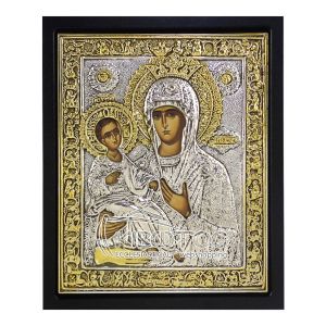 Εικόνα Υπεραγία Θεοτόκος Τριχερούσα Επιμεταλλωμένη
