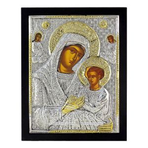Εικόνα Επιμεταλλωμένη Παναγία Αγγέλων σε Ξύλο