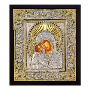 Εικόνα Παναγία Επιμεταλλωμένη σε Ξύλο Άμπελος