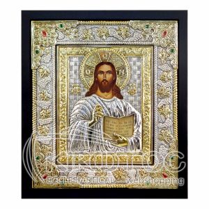 Εικόνα Ιησούς Χριστός Επιμεταλλωμένη σε Ξύλο Άμπελος