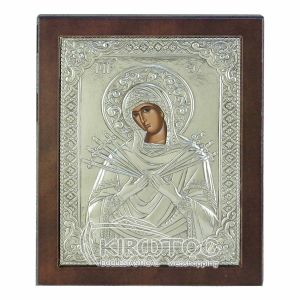 Εικόνα Ασημένια Παναγία Επτάσπαθη 23x17cm