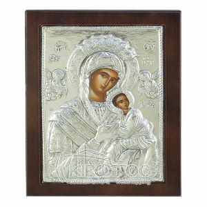 Εικόνα Ασημένια Παναγία Αμόλυντος Βυζαντινή 23x17cm