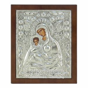 Εικόνα Ασημένια Παναγία Γλυκασμός των Αγγέλων 28x23cm