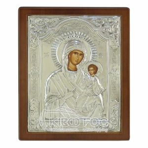 Εικόνα Ασημένια Παναγία Αμόλυντος Ρωσσική 28x23cm