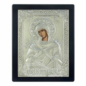 Εικόνα Επάργυρη Παναγία Επτάσπαθη 23x17cm