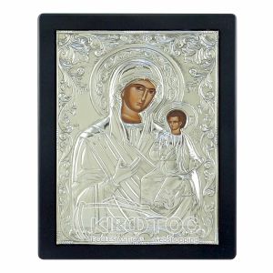 Εικόνα Επάργυρη Παναγία Οδηγήτρια 23x17cm