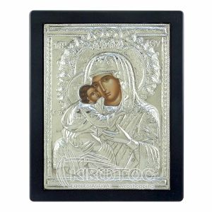 Εικόνα Επάργυρη Παναγία Γλυκοφιλούσα Βυζαντινή 23x17cm