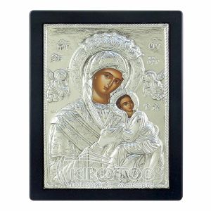 Εικόνα Επάργυρη Παναγία Αμόλυντος Βυζαντινή 23x17cm
