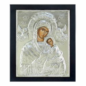 Εικόνα Ασημένια Παναγία Αμόλυντος Βυζαντινή 28x23cm