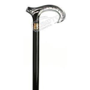 Μπαστούνι Στήριξης Ξύλινο Διάφανη Μαύρη Λαβή Οικονομική 