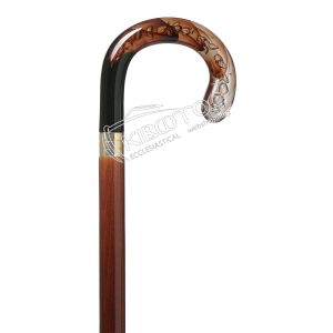 Μαγκούρα Ξύλινη με Διάφανη Καφέ Λαβή