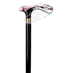 Μπαστούνι Στήριξης Ξύλινο με Διάφανη Μωβ Λαβή