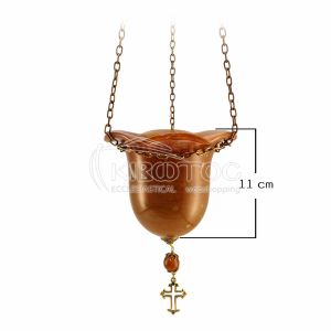 Καντήλι Κρεμαστό Φυσητό Γυαλί Καφέ