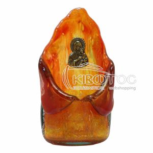 Καντήλι Επιτραπέζιο Φυσητό Γυαλί Πορτοκαλί