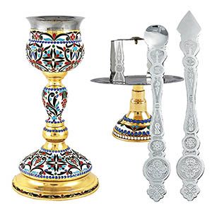 Δισκοπότηρο Σετ 120ml Σμάλτινο  Χρυσό 