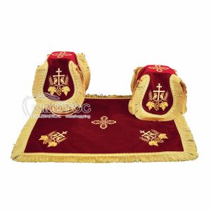 Κάλυμμα Αγίου Δισκοπότηρου Βελούδο Σταυρός