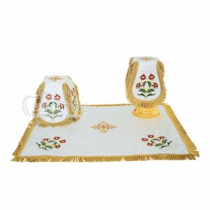 Κάλυμμα Αγίου Δισκοπότηρου Βελούδο Λουλούδι