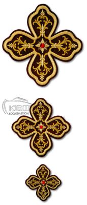 Ιερατικοί Σταυροί Σετ Μπορντό Σχέδιο Άμπελος