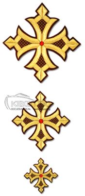 Ιερατικοί Σταυροί Σετ Μπορντό με Κόκκινο Πετράδι