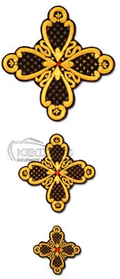 Ιερατικοί Σταυροί Σετ Μπορντό με Χρυσοκεντημένο Σταυρό