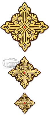 Ιερατικοί Σταυροί Σετ Μπορντό Σχέδιο Σταυρό