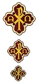 Ιερατικοί Σταυροί Σετ Μπορντό Σχέδιο Άρχων