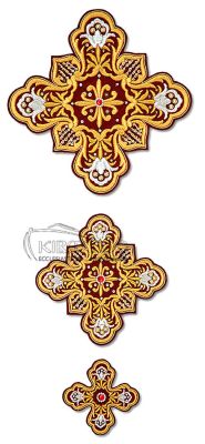 Ιερατικοί Σταυροί Σετ Σχέδιο Χρυσοκεντημένα Άνθη