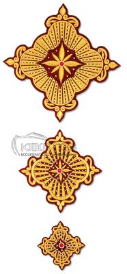 Ιερατικοί Σταυροί Σετ Μπορντό Σχέδιο Λουλούδι