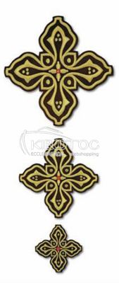 Ιερατικοί Σταυροί Σετ Μπορντό Χρυσοραμμένους Σταυρούς